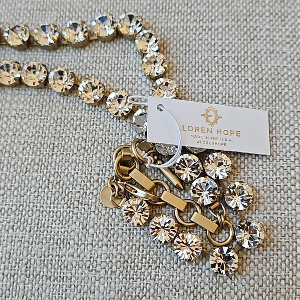 Loren Hope Gold Crystal Tennis Necklace